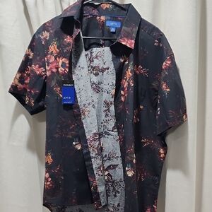 Apt. 9 Black and Red Casual Button Down Shirt